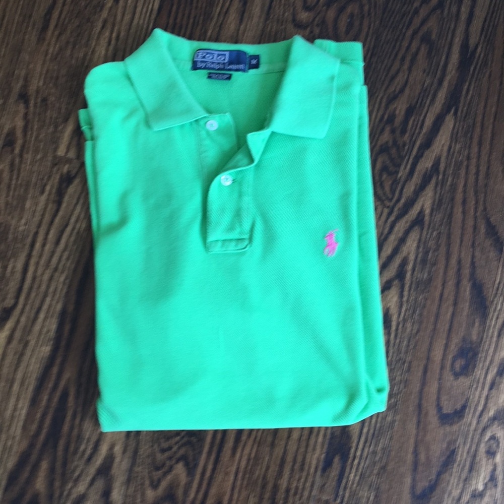 Men’s Polo by Ralph Lauren spring Green/pink sz M